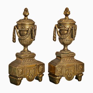 19th Century French Louis XVI Style Chenets, Set of 2