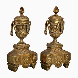 Chenets in stile Luigi XVI, Francia, XIX secolo, set di 2