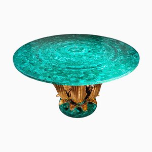 Malachite Cactus Table in the style of René Lalique, 1980s
