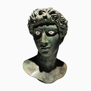 Busto griego, década de 1800, bronce