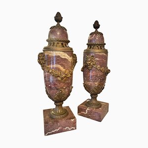 Vasi bruciaprofumi in bronzo dorato, XIX secolo, set di 2
