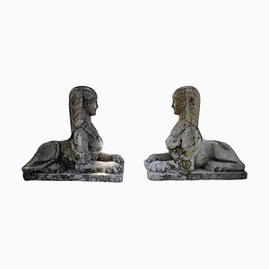 Italienische Art Deco Sphinxen, 1920, 2er Set