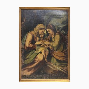 Religious Artist, Figurative Scene, 1650, Canvas Painting, Framed