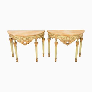 Antique Italian Console Tables, Set of 2