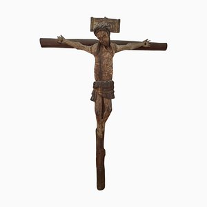 Cristo románico, siglo XVII, Fruitwood