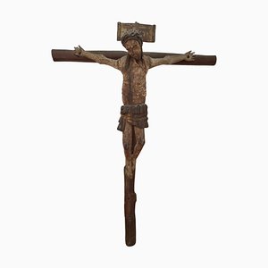 Romanischer Christus, 17. Jh., Obstholz