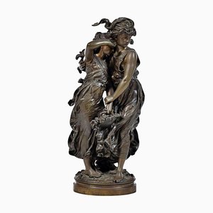 Escultura francesa antigua de bronce de August Moreau
