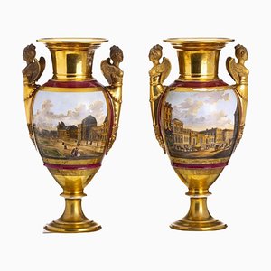 Antique Empire Vases, Set of 2