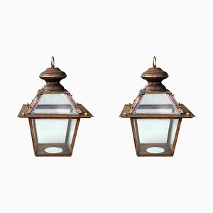 Italian Lanterns in Tuscan Copper, Early 20th Century, Set of 2