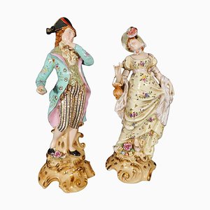 Figuras grandes de porcelana, siglo XX. Juego de 2