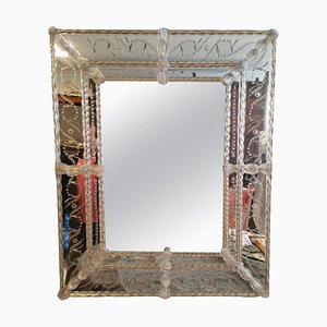 Espejo de cristal de Murano, Italia, años 70