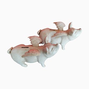 Pigs with Wings in Wrought Iron, 20th Century, Set of 2