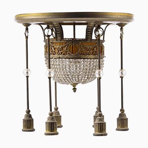 Französische Deckenlampe mit 7 Leuchten, 19. Jahrhundert