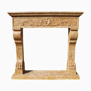 Italian Fireplace in Royal Yellow Marble, Early 20th Century