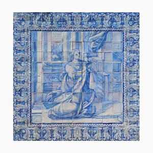 Panneau Portugais Azulejos 18ème Siècle à Décor de Prière