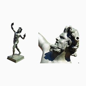 Faune de Pompéi, Terre Cuite Revêtue de Bronze, Début du 20e Siècle