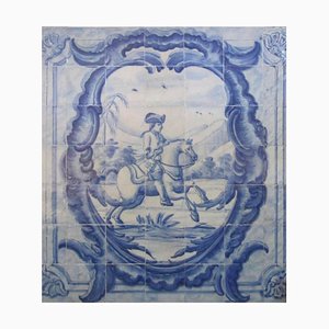 Portugiesisches Azulejo-Fliesenpaneel aus dem 18. Jh. mit Jagdszene