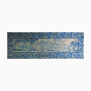 18th Century Portuguese Azulejos Tiles Panel with Countryside Scene