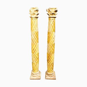 17th Century Wooden Columns, Set of 2