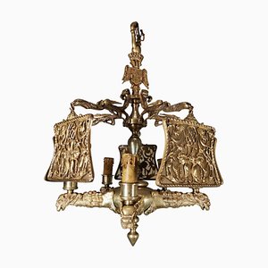 Lampada in bronzo dorato, XIX secolo