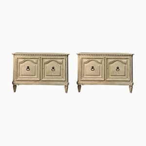 Early 20th Century Italian Chests of Drawers with Wood Panels, Set of 2