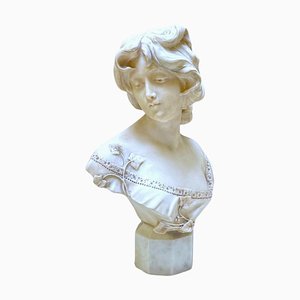 Adolfo Cipriani, Scultura Busto di ragazza, Marmo di Carrara
