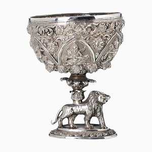 Cuenco de plata de Oriente Medio, siglo XIX