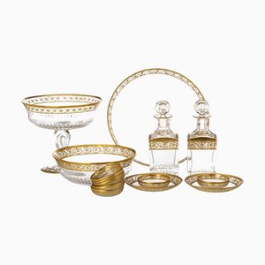 Gilt Crystal Pieces from Saint-Louis, 20th Century, Set of 14