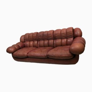 Mid-Century Italian Leather Sofa attributed to Rino Maturi, 1970s