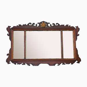 Large Antique Gilt and Mahogany Wall Mirror, 1890s