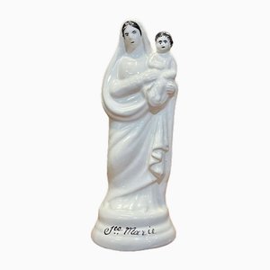 White Earthenware Saint Mary Figure, 1900s