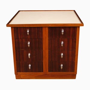French Chest of Drawers in Beech and Mahogany, 1960s