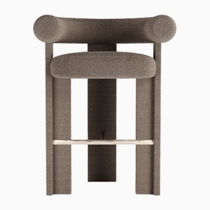 Cassette Bar Chair in Bouclé Brown by Alter Ego
