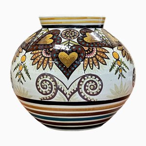 Vase Boule by Paul Fouillen in Quimper Earthenware, 1958