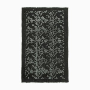 Tapis Noir Tissé à la Main Sculpté, 1960s