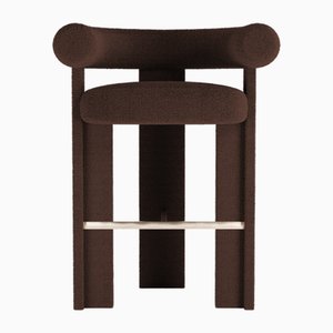 Cassette Bar Chair in Bouclé Dark Brown by Alter Ego
