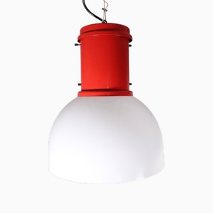 Kleine rote Deckenlampe von Roberto Menghi Fontana Arte