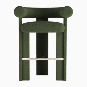 Kassetten Bar Chair in Bouclé Grün von Alter Ego