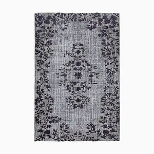 Tapis Fait Main Gris en Laine Délavé, 1960s