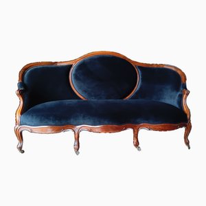 Luigi Filippo Moglio Sofa aus schwarzem Samt