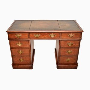 Bureau Victorien Antique en Cuir, 1860s