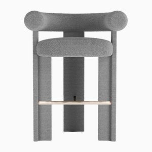 Collector Modern Fully Upholstered Cassette Bar Chair in Bouclé Grey by Alter Ego