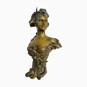 Alfred Jean Foretay, Busto Art Nouveau, 1900, bronzo
