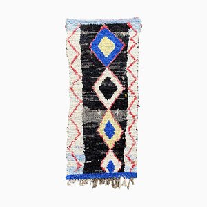 Handgewebter marokkanischer Boucherouite Berber Teppich, 1980er