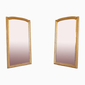 Grands Miroirs avec Cadre Patiné Doré, Set de 2