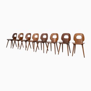 Wooden Dining Chairs from Baumann, 1960, Set of 8