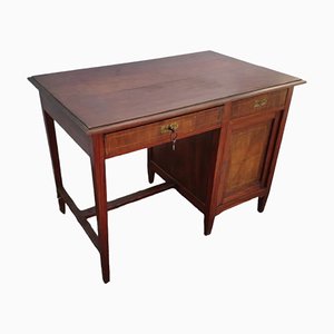 Antique Spanish Wooden Desk with Drawer and Door