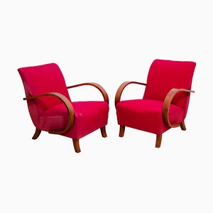 Mid-Century Bentwood Armchairs by Jindřich Halabala for Up Závody, 1950s, Set of 2
