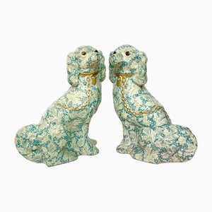 Cani grandi vintage in porcellana Staffordshire, set di 2