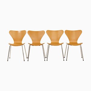 Beech Butterfly Chairs by Arne Jacobsen for Fritz Hansen, 1990s, Set of 4